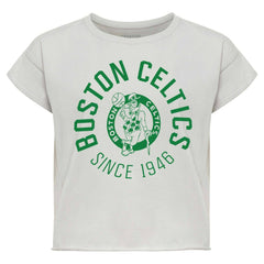 Boston Celtics Sportiqe Women's Cropped Genuine Issue Collection Alana T-Shirt Gray - NBA
