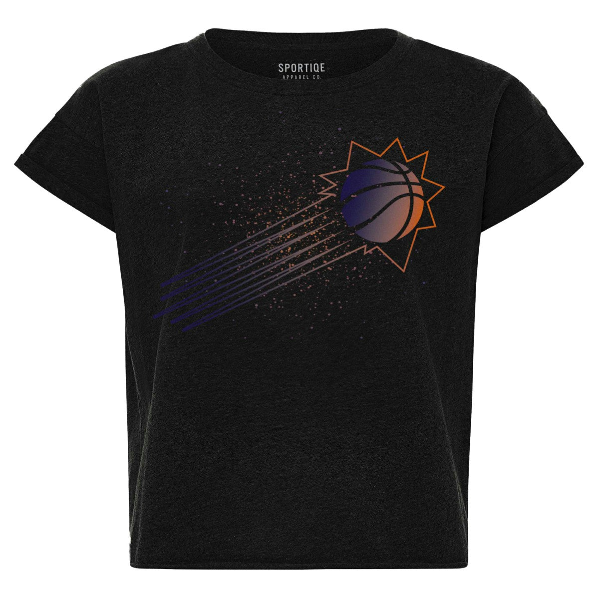 Phoenix Suns Sportiqe Women's Cropped Genuine Issue Collection Alana T-Shirt Black - NBA