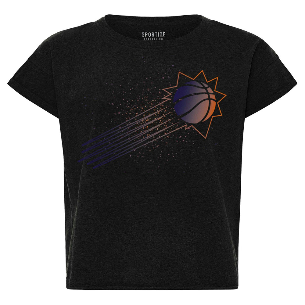 Phoenix Suns Sportiqe Women's Cropped Genuine Issue Collection Alana T-Shirt Black - NBA