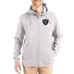 Las Vegas Raiders Cutter & Buck Roam Epic Comfort Recycled Full-Zip Hoodie Jacket Gray | NFL