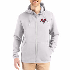 Tampa Bay Buccaneers Cutter & Buck Roam Epic Comfort Recycled Full-Zip Hoodie Jacket Gray | NFL