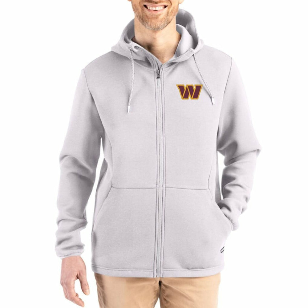 Washington Commanders Cutter & Buck Roam Epic Comfort Recycled Full-Zip Hoodie Jacket Gray | NFL