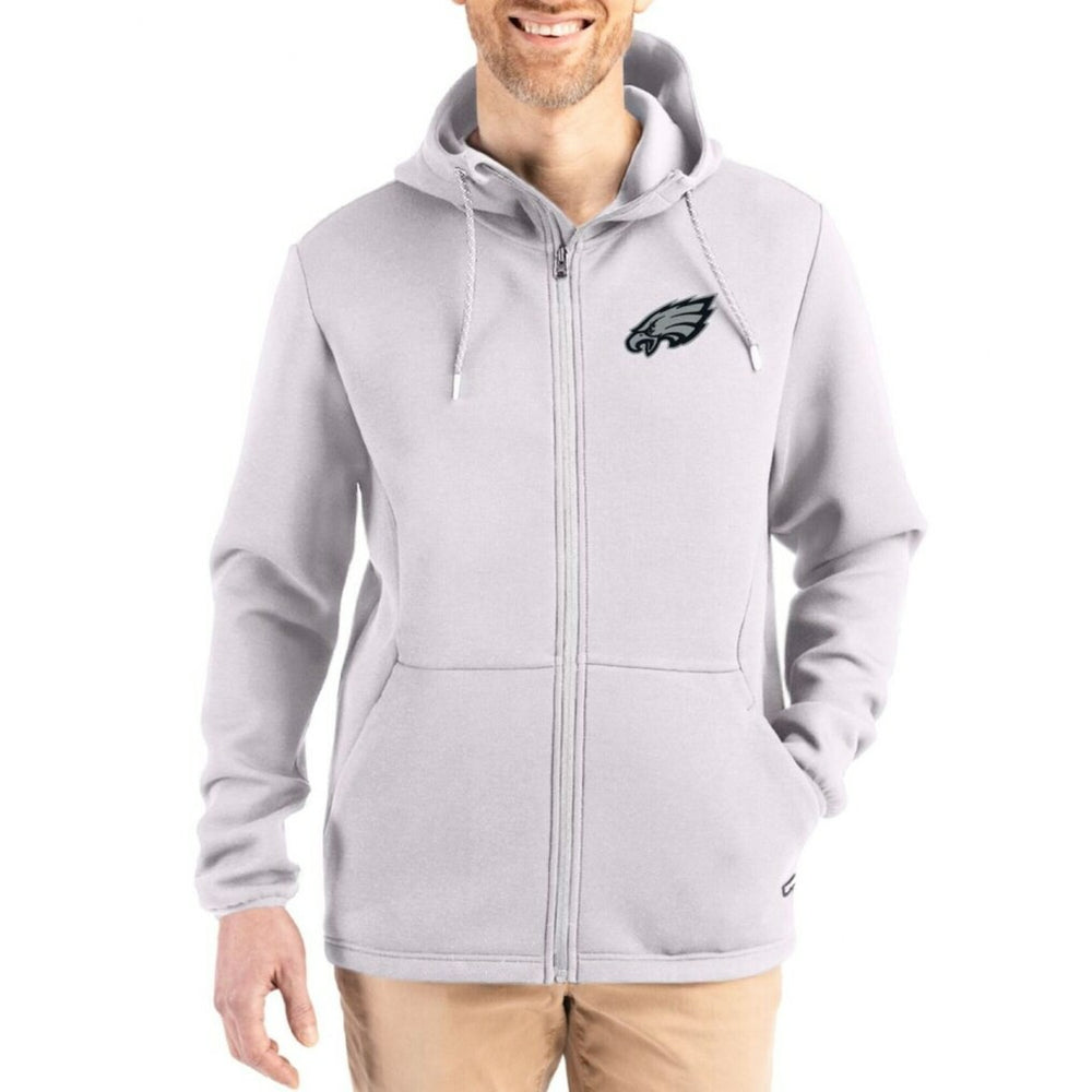 Philadelphia Eagles Cutter & Buck Roam Epic Comfort Recycled Full-Zip Hoodie Jacket Gray | NFL