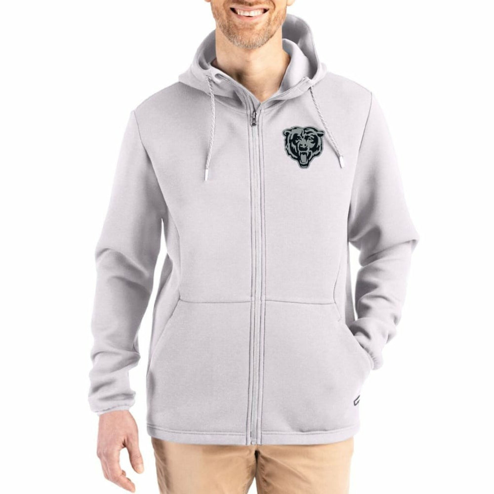 Chicago Bears Cutter & Buck Roam Epic Comfort Recycled Full-Zip Hoodie Jacket Gray | NFL