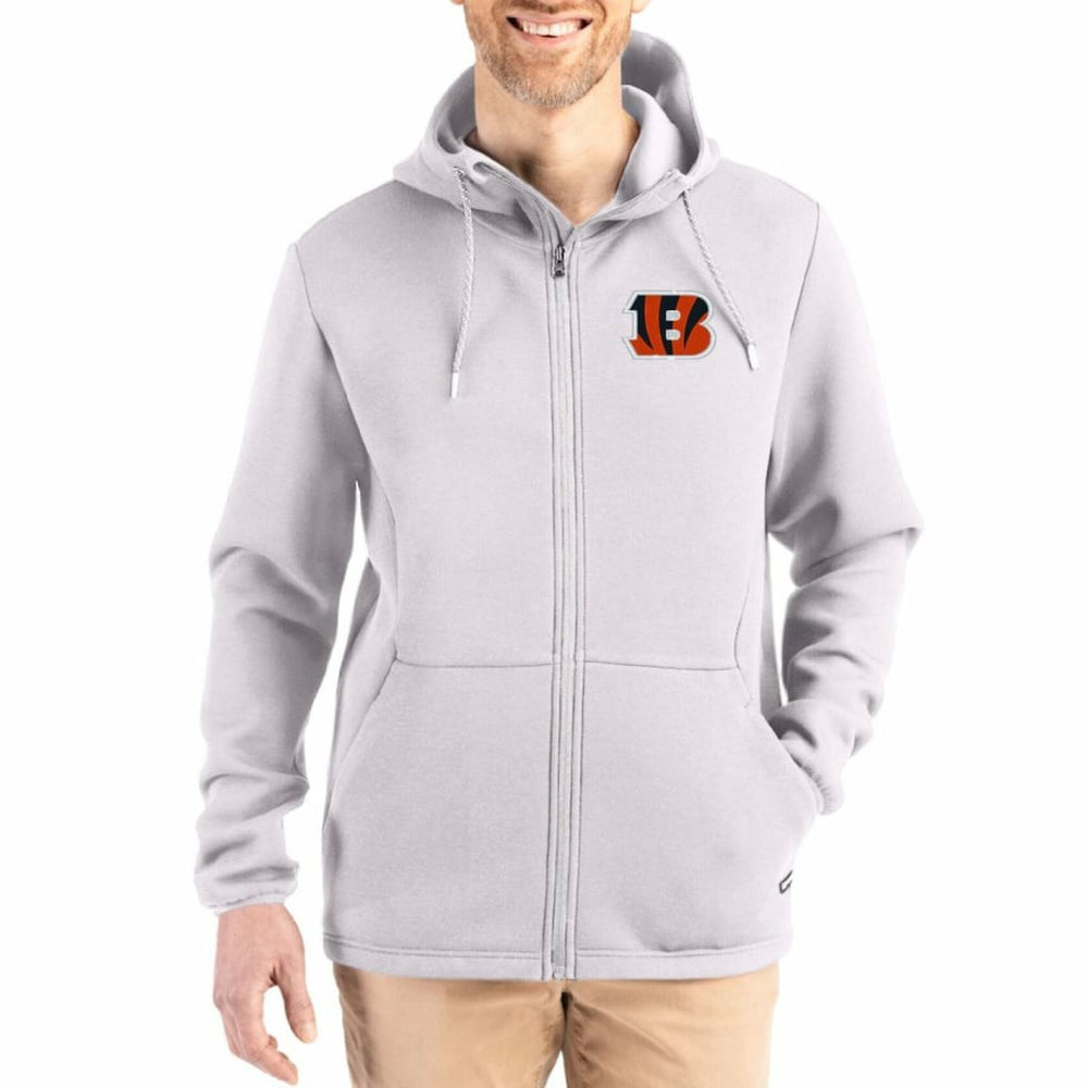 Cincinnati Bengals Cutter & Buck Roam Epic Comfort Recycled Full-Zip Hoodie Jacket Gray | NFL