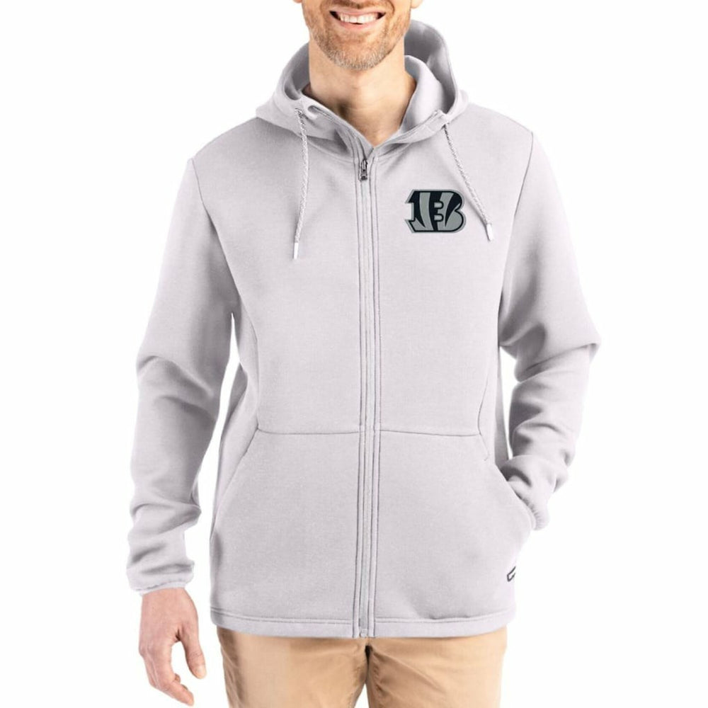 Cincinnati Bengals Cutter & Buck Roam Epic Comfort Recycled Full-Zip Hoodie Jacket Gray | NFL