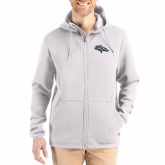 Denver Broncos Cutter & Buck Roam Epic Comfort Recycled Full-Zip Hoodie Jacket Gray | NFL