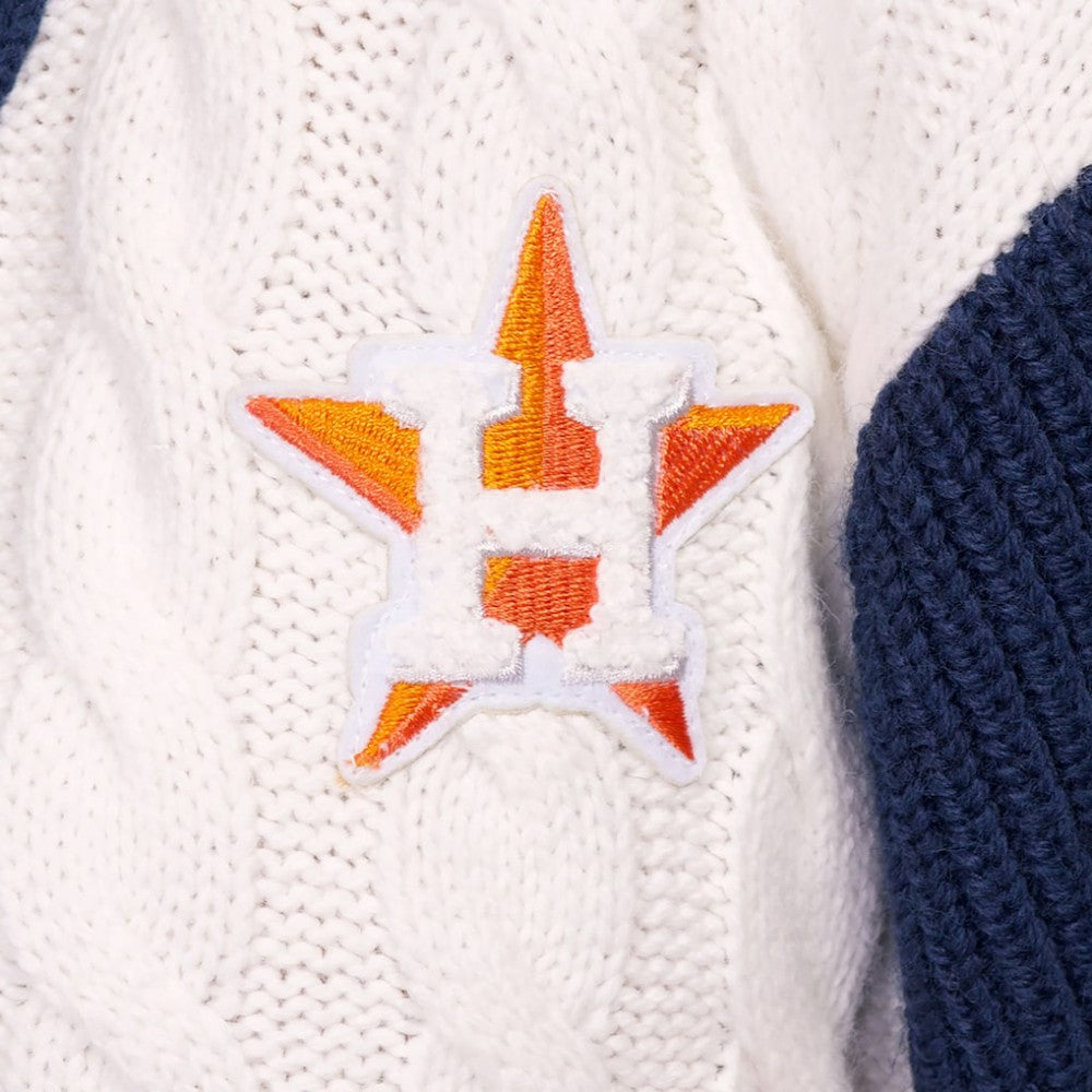 Houston Astros Lusso Women's Shyla Knit V-Neck Full-Zip Sweater - MLB