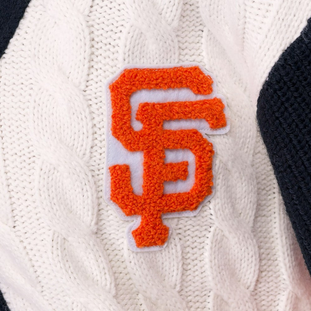 San Francisco Giants Lusso Women's Shyla Knit V-Neck Full-Zip Sweater - MLB