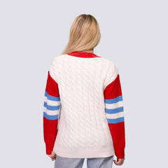 St. Louis Cardinals Lusso Women's Shyla Knit V-Neck Full-Zip Sweater - MLB
