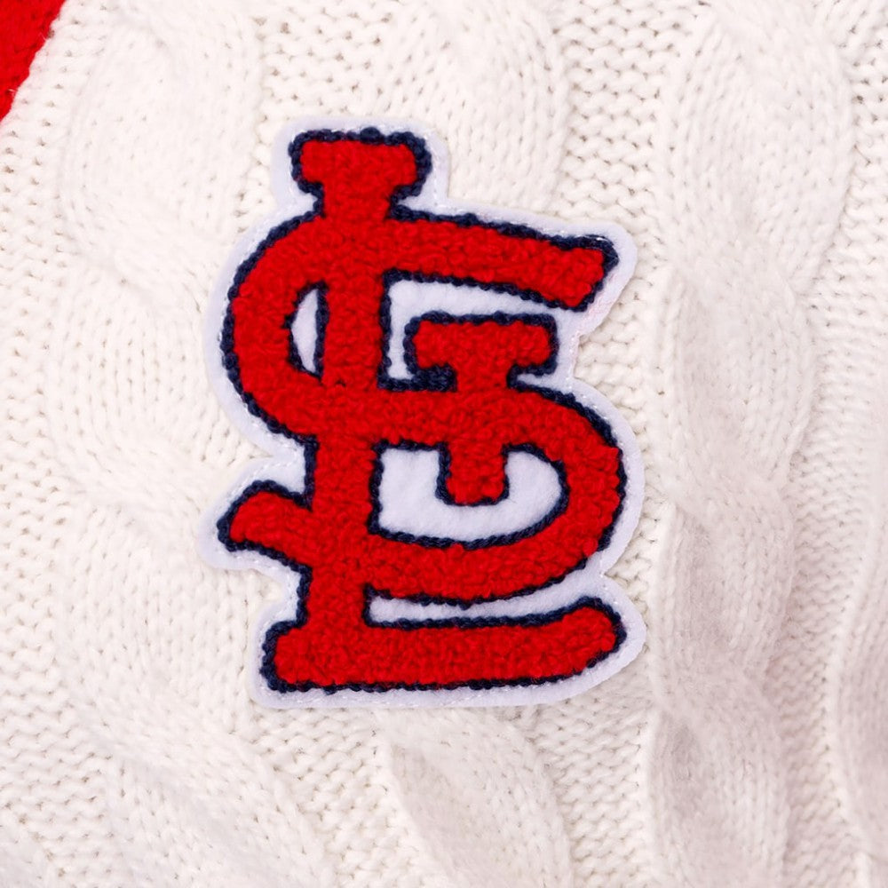 St. Louis Cardinals Lusso Women's Shyla Knit V-Neck Full-Zip Sweater - MLB