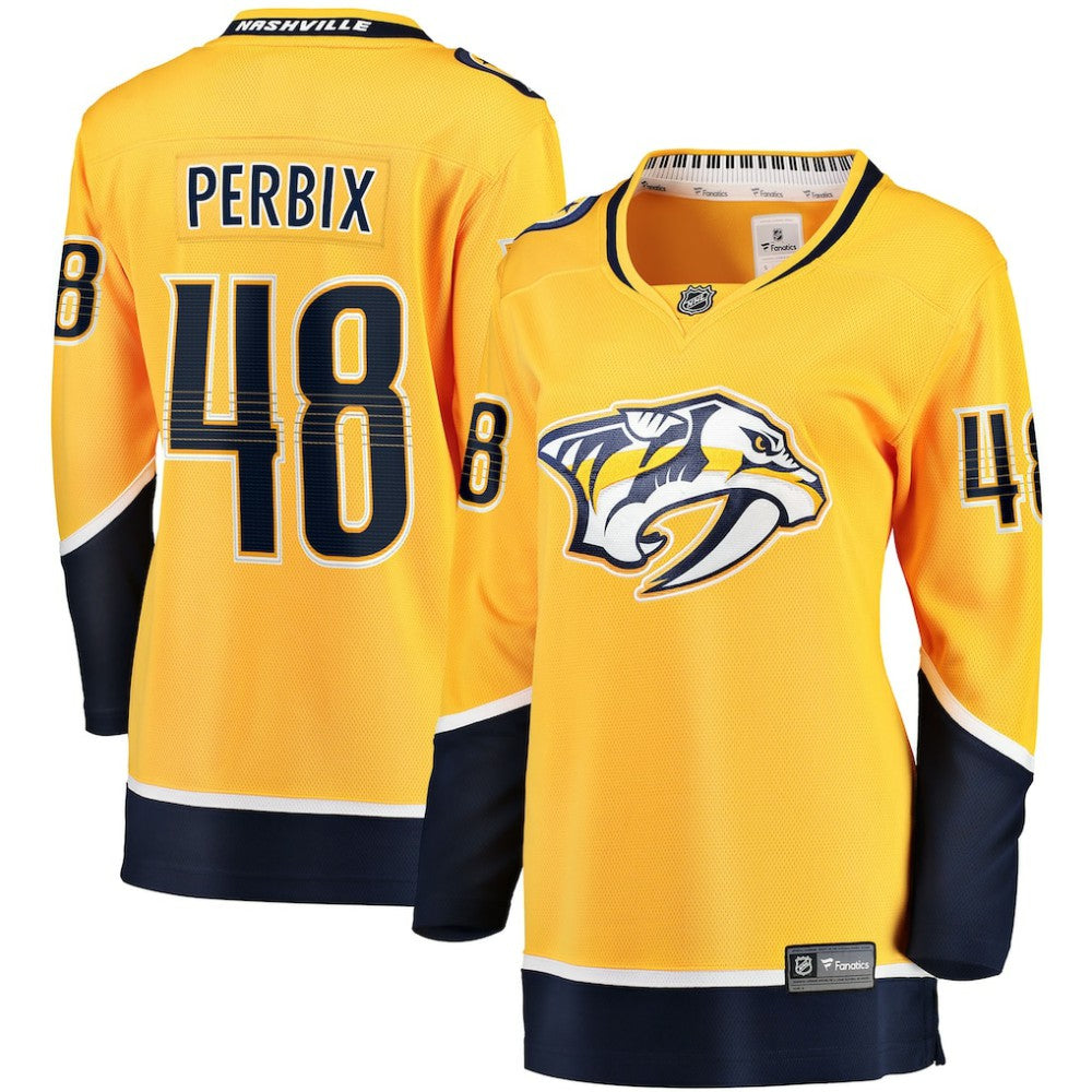 Nick Perbix Nashville Predators Fanatics Women's Home Breakaway Jersey - Gold - NHL