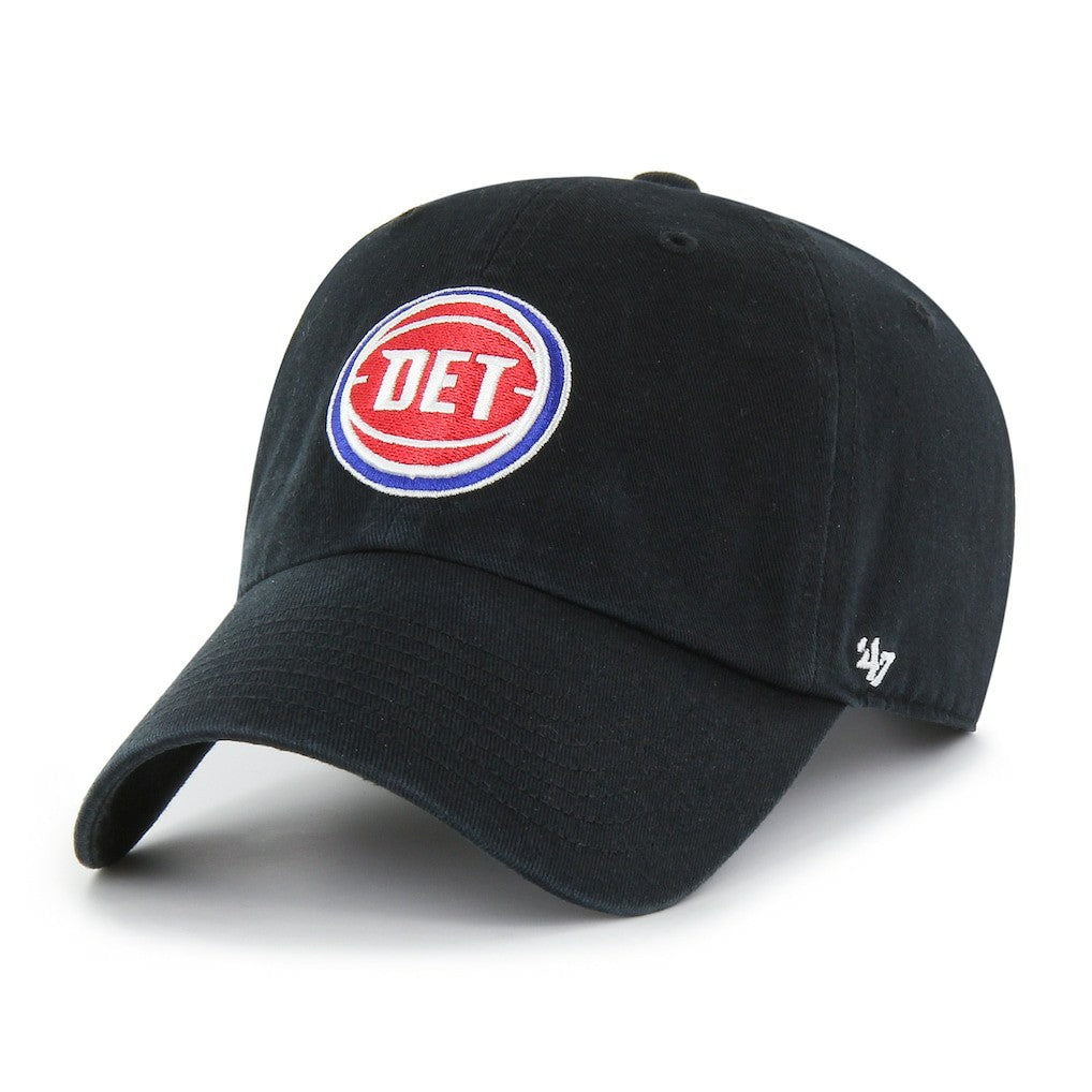 Detroit Pistons '47 Core Logo Clean Up Adjustable Hat Black - NBA