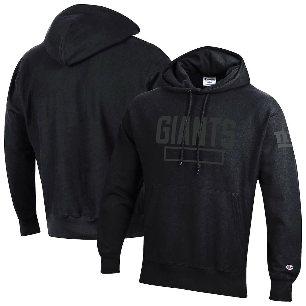 New York Giants Champion Tonal Reverse Weave Fleece Hoodie Black | NFL