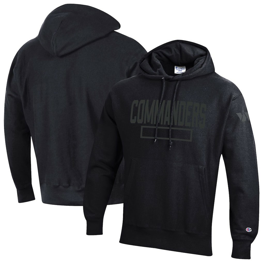 Washington Commanders Champion Tonal Reverse Weave Fleece Hoodie Black | NFL