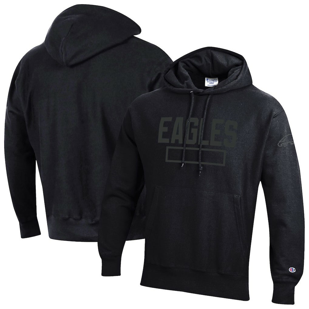 Philadelphia Eagles Champion Tonal Reverse Weave Fleece Hoodie Black | NFL