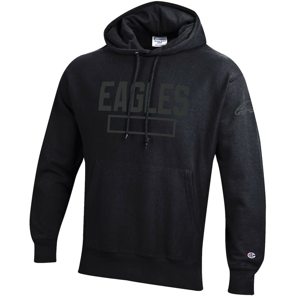 Philadelphia Eagles Champion Tonal Reverse Weave Fleece Hoodie Black | NFL
