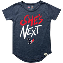 Houston Texans Wes & Willy Girls Youth She's Next Garment Washed T-Shirt Navy | NFL