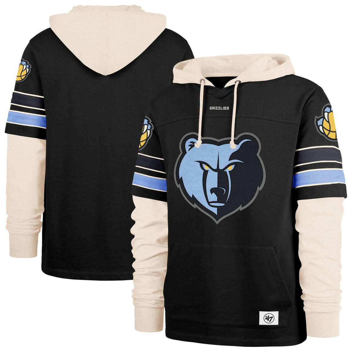 Memphis Grizzlies '47 Split Zone Cornerback Duo Hoodie Black - NBA