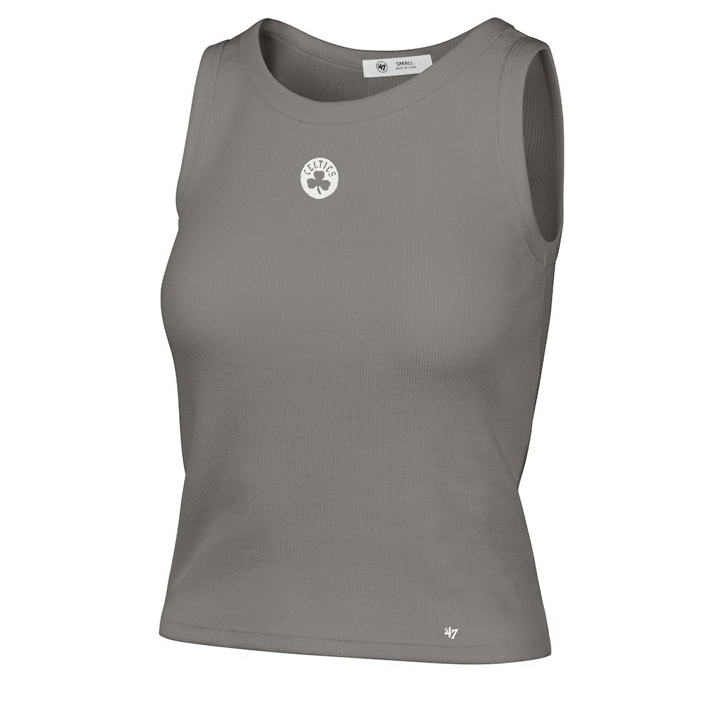 Boston Celtics '47 Women's Cropped Skyhook Baby Rib Tank Gray - NBA