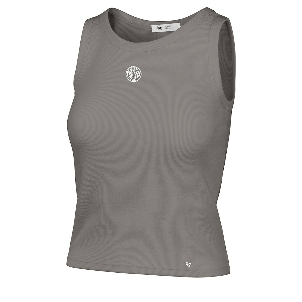 Dallas Mavericks '47 Women's Cropped Skyhook Baby Rib Tank Gray - NBA