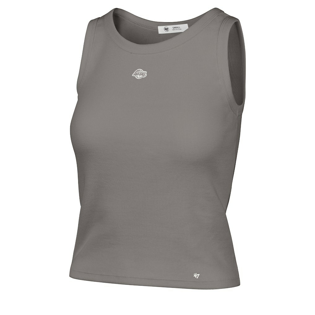 Los Angeles Lakers '47 Women's Cropped Skyhook Baby Rib Tank Gray - NBA