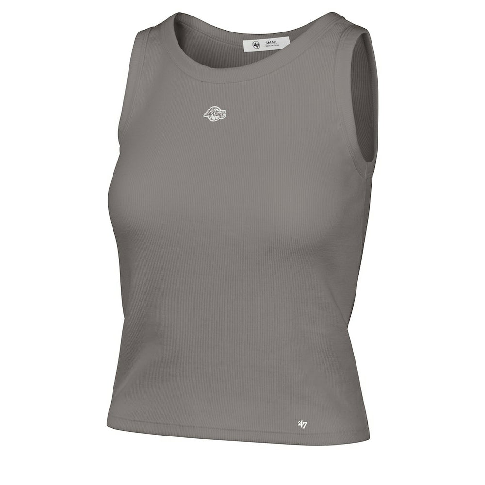 Los Angeles Lakers '47 Women's Cropped Skyhook Baby Rib Tank Gray - NBA
