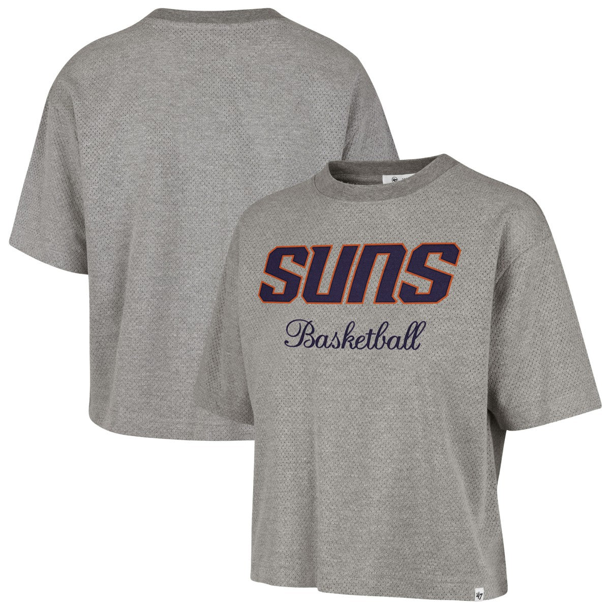 Phoenix Suns '47 Women's Pivot Drop Needle Cropped T-Shirt Gray - NBA