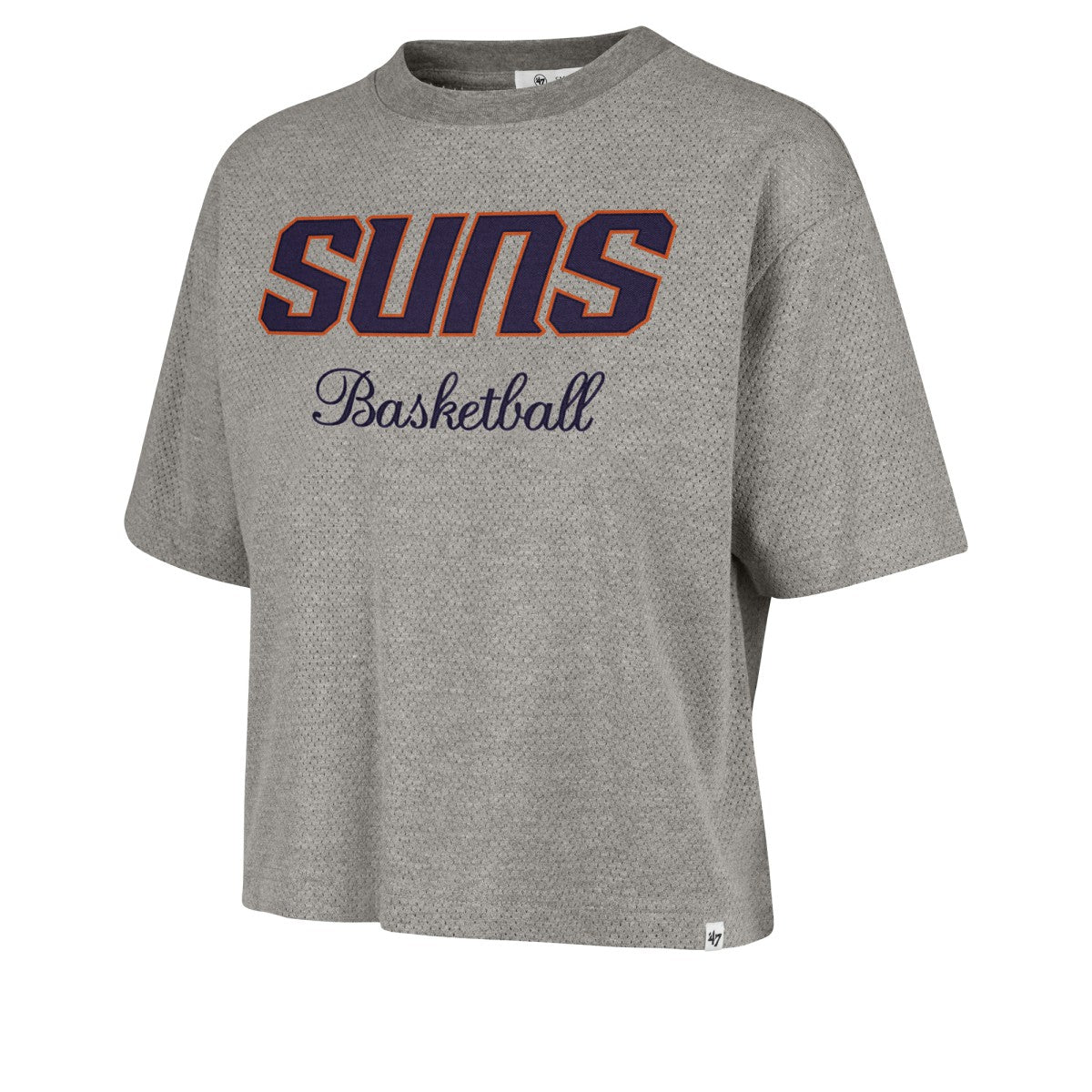 Phoenix Suns '47 Women's Pivot Drop Needle Cropped T-Shirt Gray - NBA