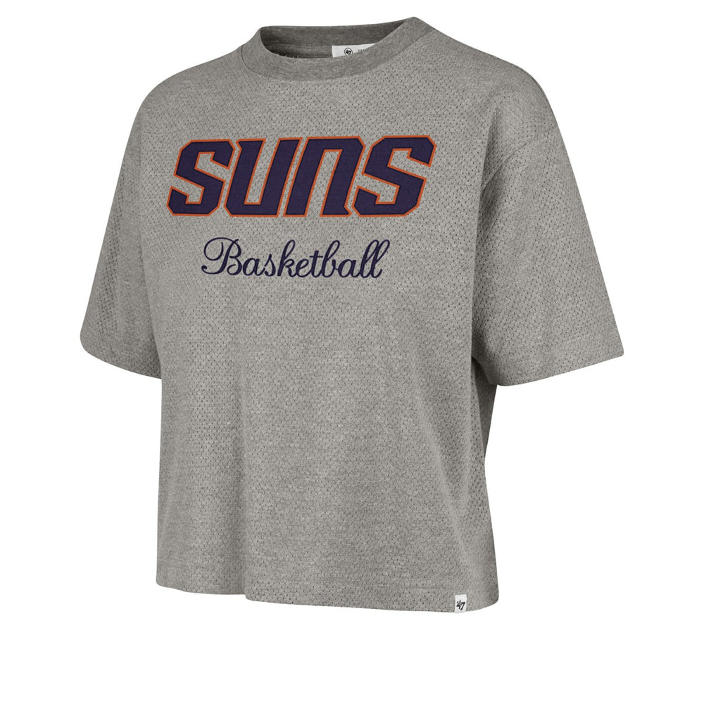 Phoenix Suns '47 Women's Pivot Drop Needle Cropped T-Shirt Gray - NBA