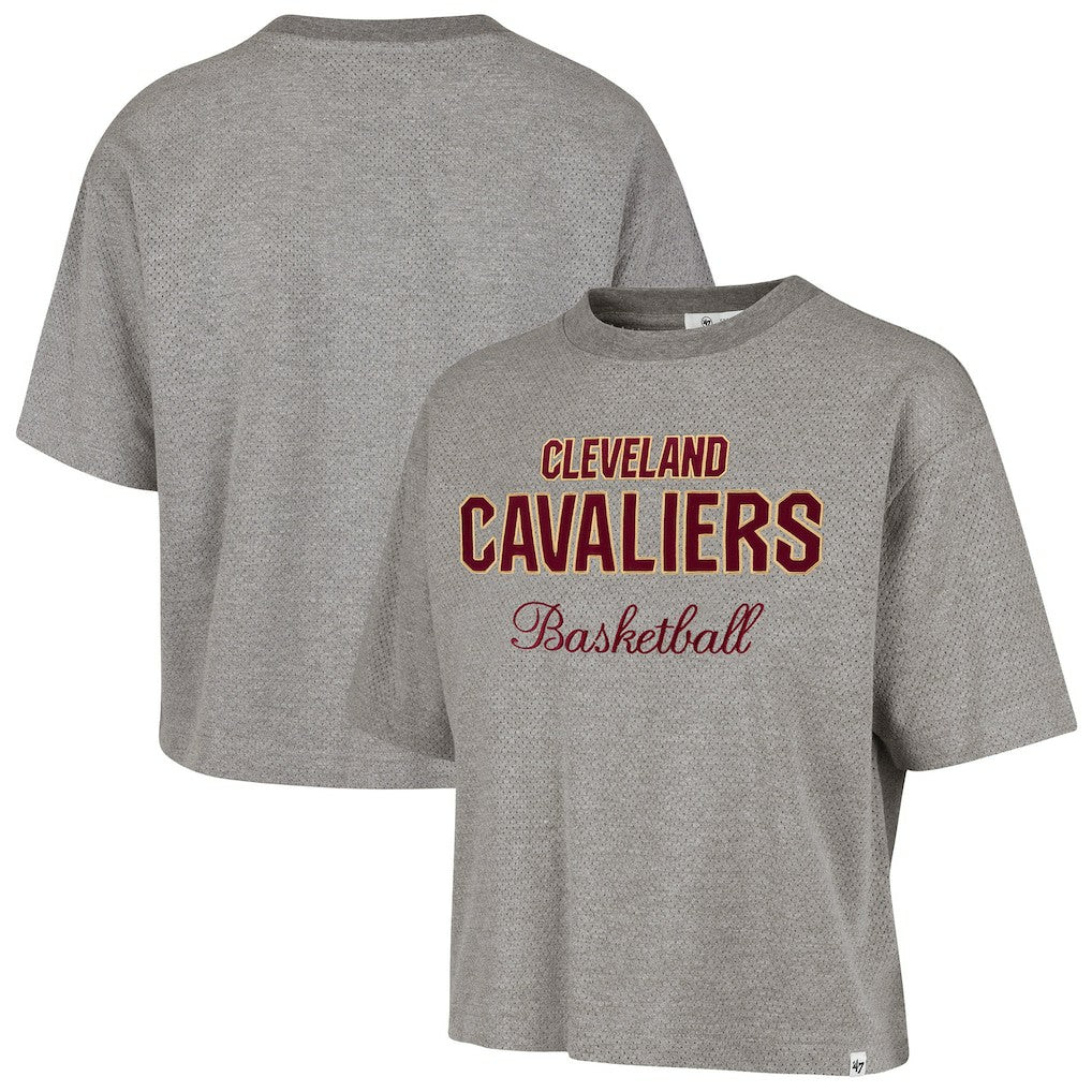 Cleveland Cavaliers '47 Women's Pivot Drop Needle Cropped T-Shirt Gray - NBA