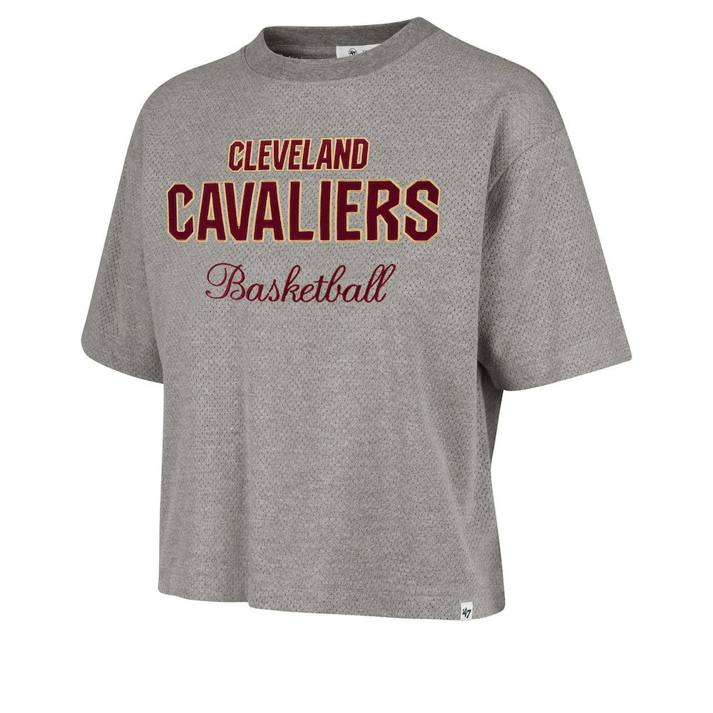 Cleveland Cavaliers '47 Women's Pivot Drop Needle Cropped T-Shirt Gray - NBA