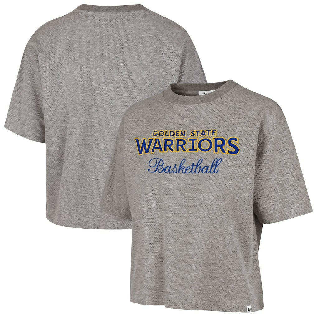 Golden State Warriors '47 Women's Pivot Drop Needle Cropped T-Shirt Gray - NBA