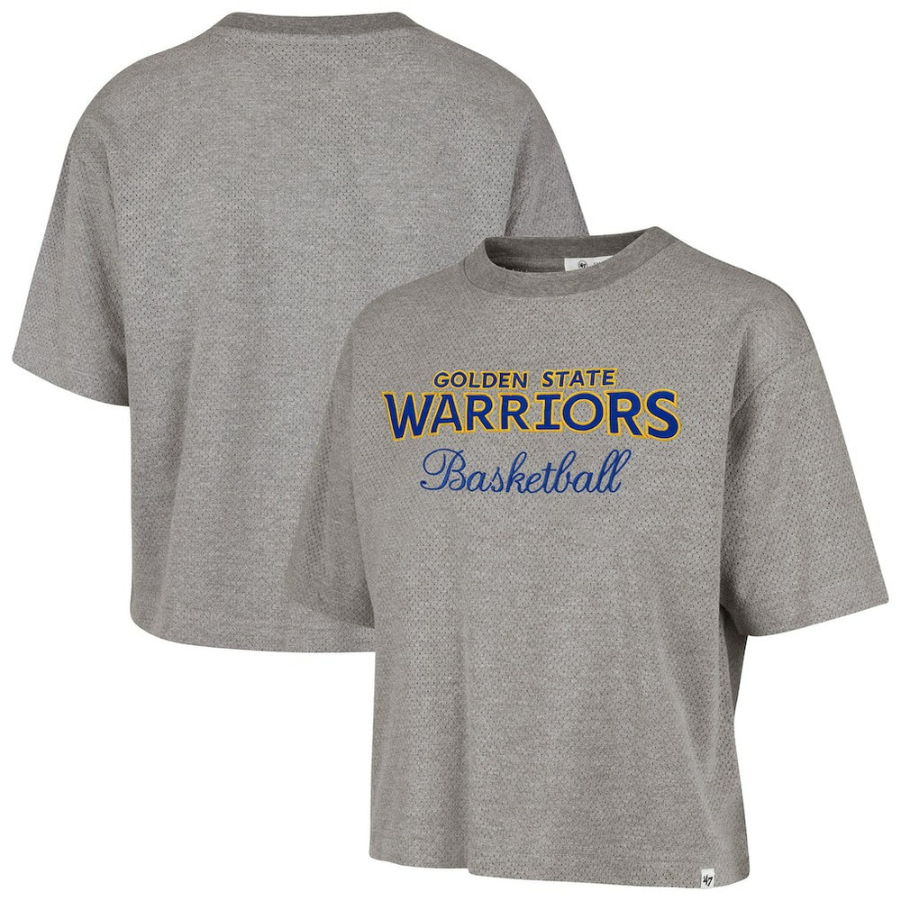 Golden State Warriors '47 Women's Pivot Drop Needle Cropped T-Shirt Gray - NBA