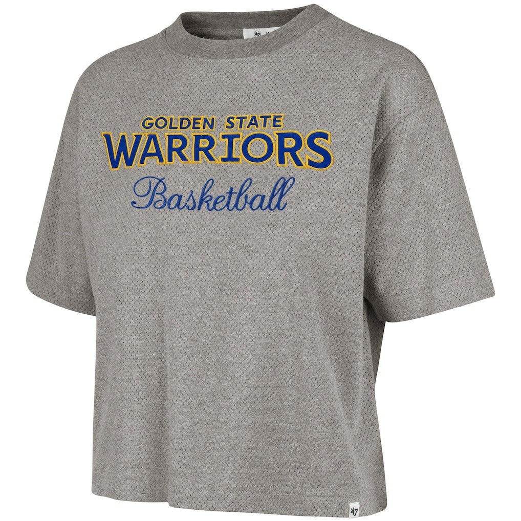 Golden State Warriors '47 Women's Pivot Drop Needle Cropped T-Shirt Gray - NBA
