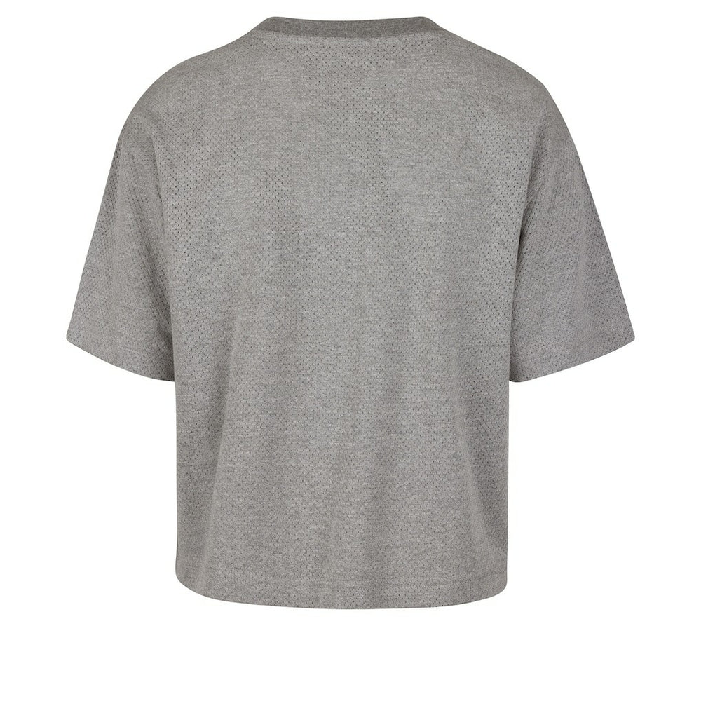 New York Knicks '47 Women's Pivot Drop Needle Cropped T-Shirt Gray - NBA