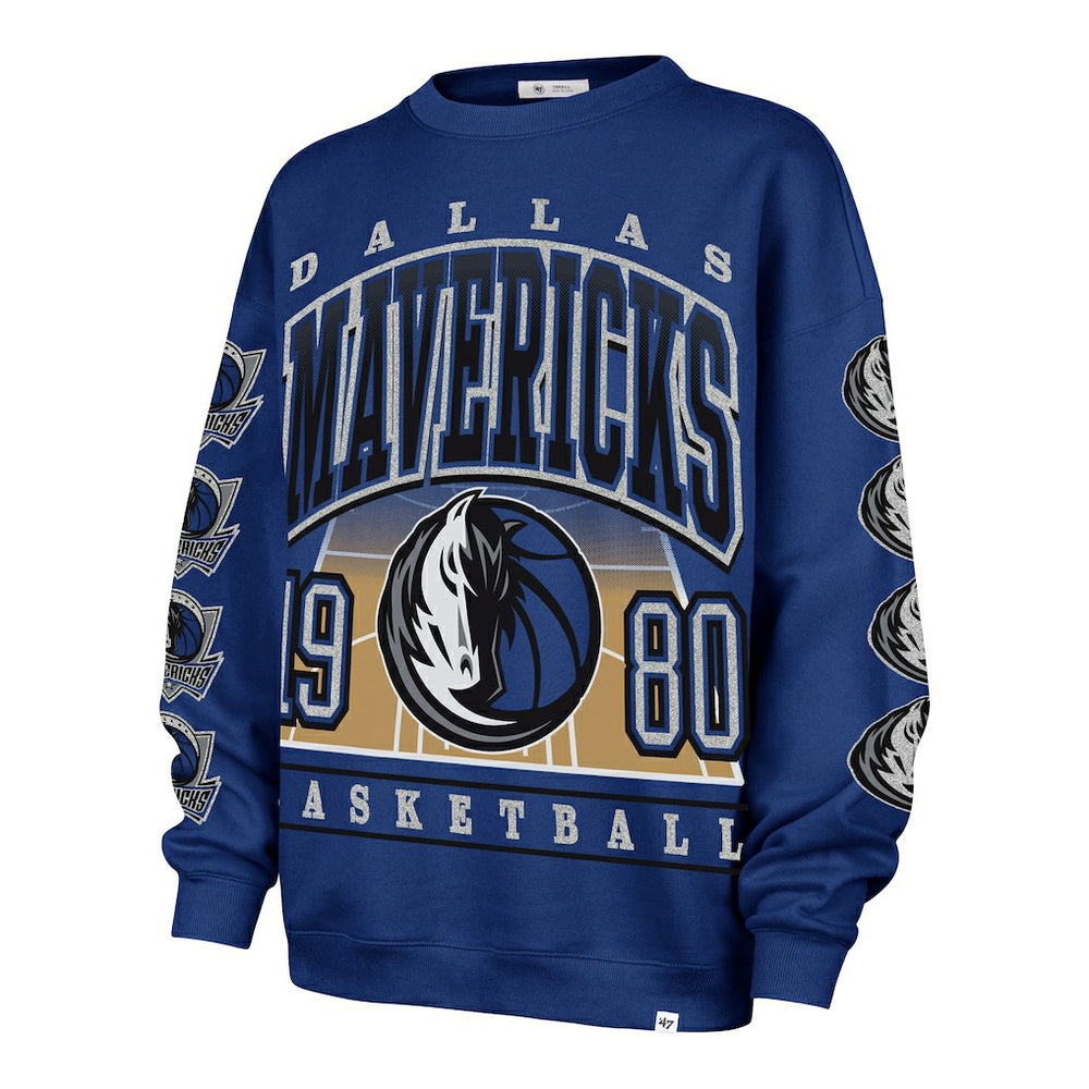Dallas Mavericks '47 Women's Go Big Oversized Sweatshirt Blue - NBA