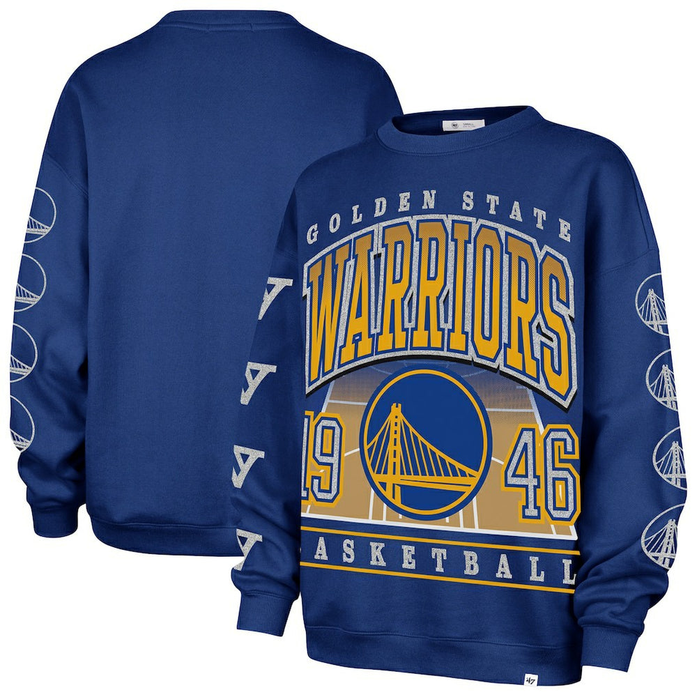 Golden State Warriors '47 Women's Go Big Oversized Sweatshirt Royal - NBA