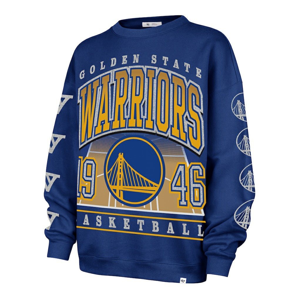 Golden State Warriors '47 Women's Go Big Oversized Sweatshirt Royal - NBA