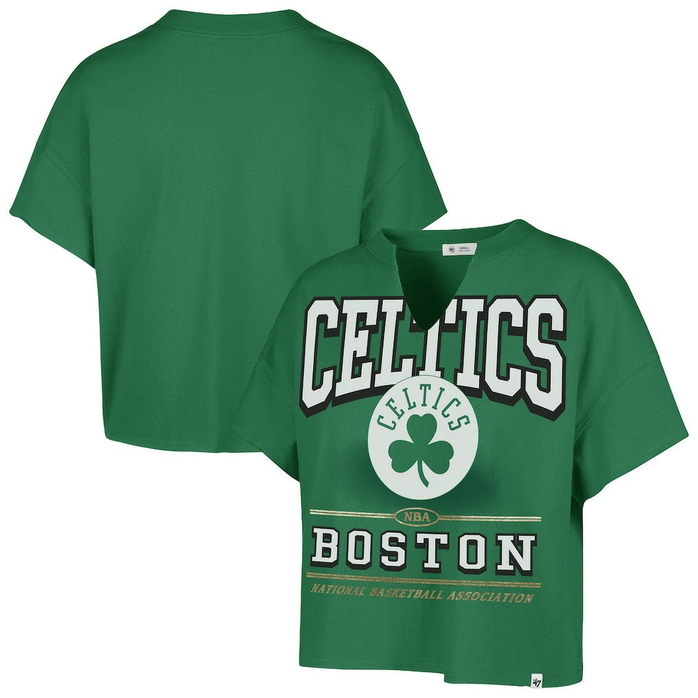 Boston Celtics '47 Women's Elation Oversized Notch Neck T-Shirt Kelly Green - NBA