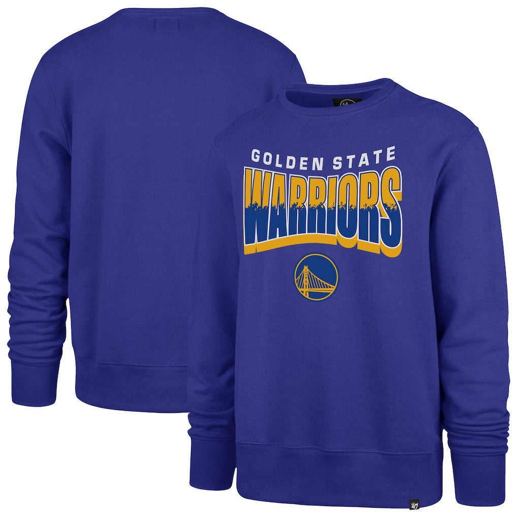 Golden State Warriors '47 Unisex Brush By Headline Crewneck Sweatshirt Royal - NBA