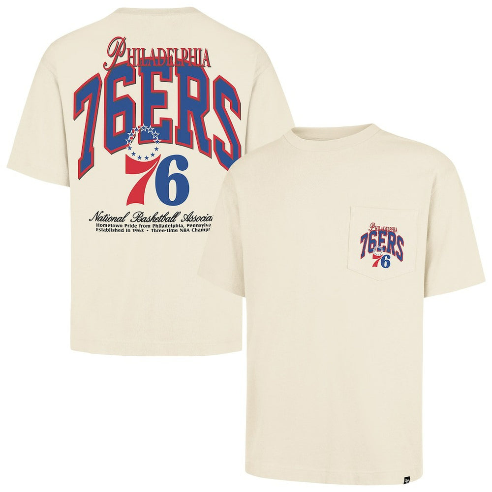Philadelphia 76ers '47 Unisex Crossover Collection Foundation Pocket T-Shirt Cream - NBA