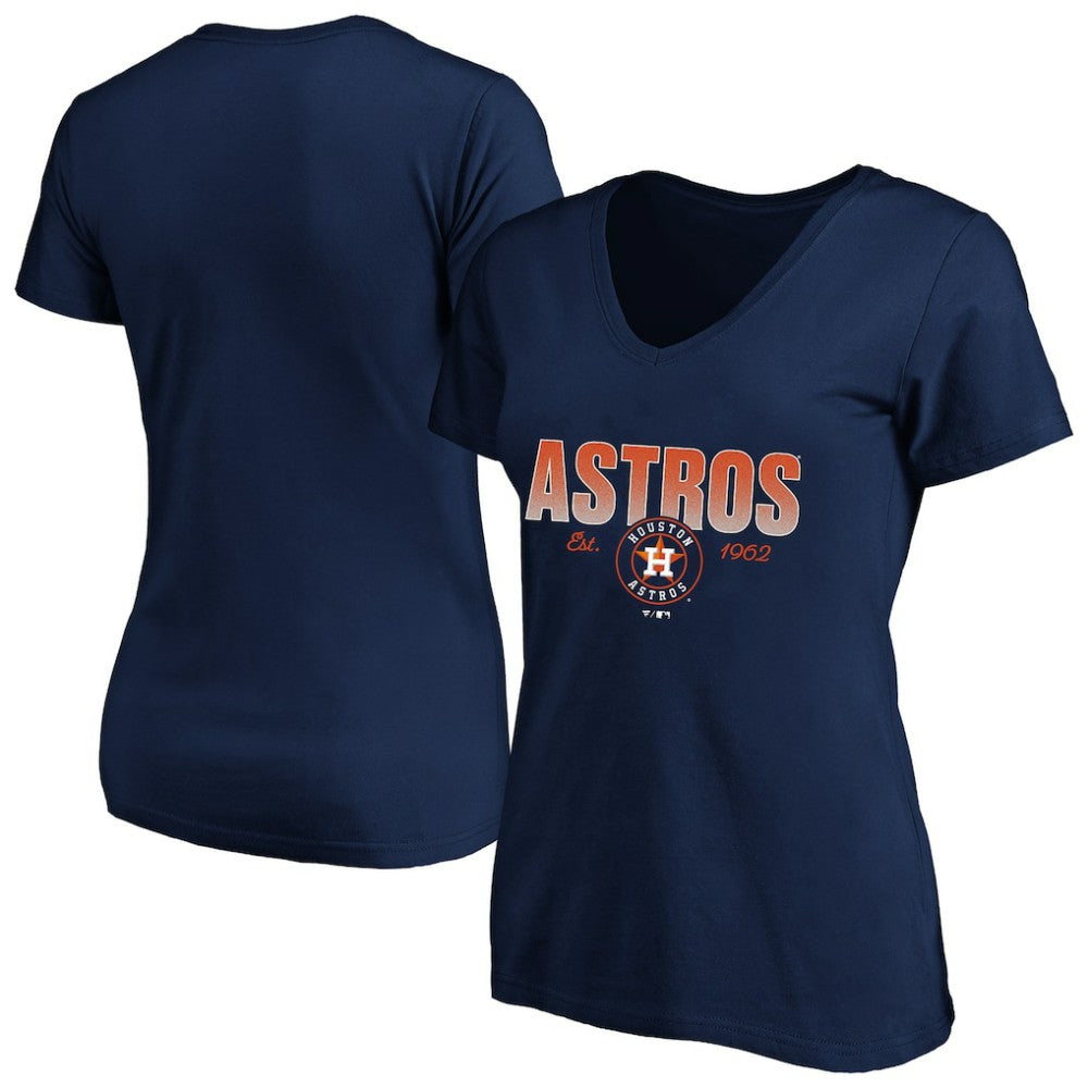 Houston Astros Profile Women's Plus Size Wordmark V-Neck T-Shirt - MLB
