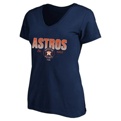 Houston Astros Profile Women's Plus Size Wordmark V-Neck T-Shirt - MLB