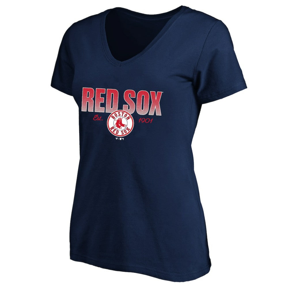 Boston Red Sox Profile Women's Plus Size Wordmark V-Neck T-Shirt - MLB