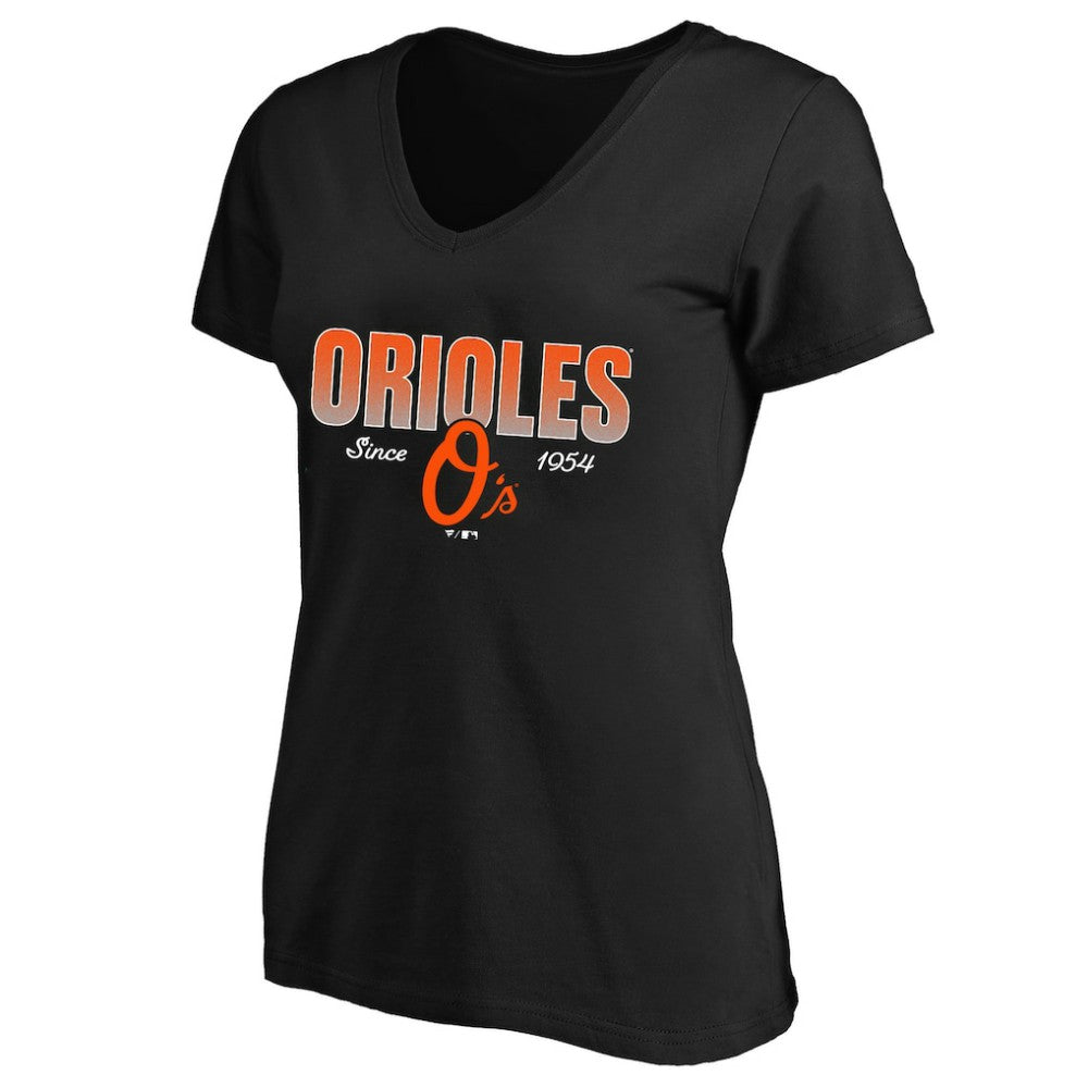 Baltimore Orioles Profile Women's Plus Size Wordmark V-Neck T-Shirt - MLB