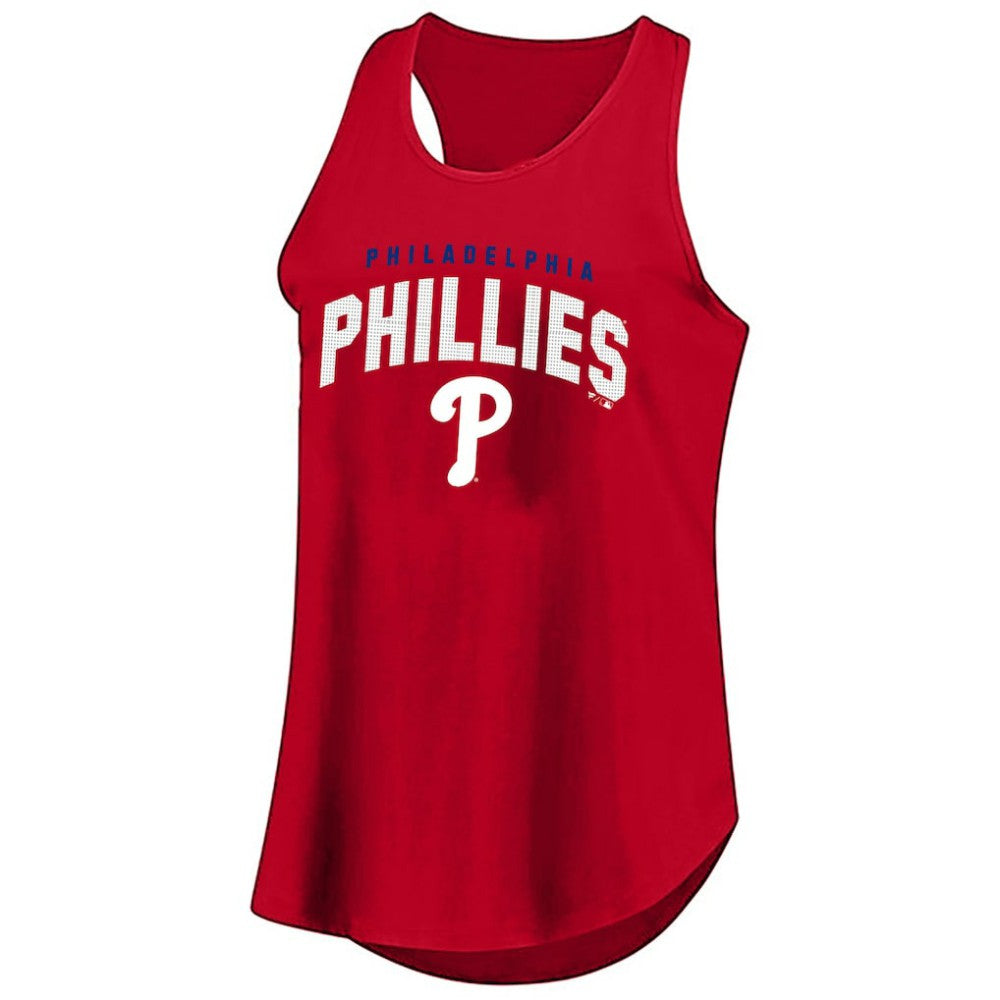Philadelphia Phillies Profile Women's Plus Size Wordmark Racerback Scoop Neck Tank Top - MLB