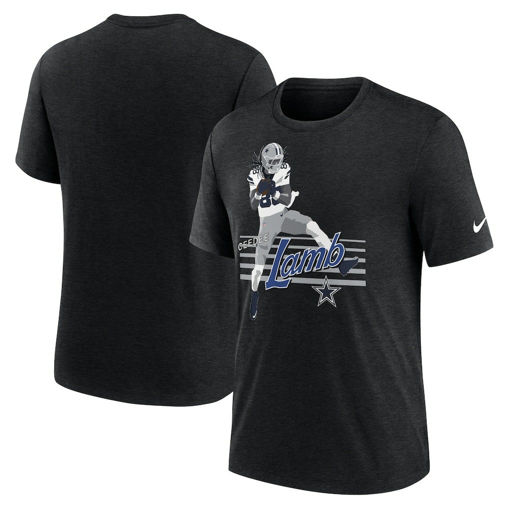 CeeDee Lamb Dallas Cowboys Player Graphic T-Shirt Heather Black | Nike for Sale