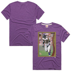 Randy Moss Minnesota Vikings Homage Unisex NFL Topps Trading Card Tri-Blend T-Shirt Purple | NFL