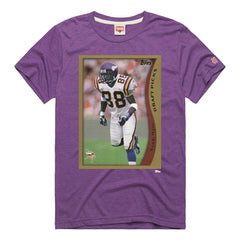 Randy Moss Minnesota Vikings Homage Unisex NFL Topps Trading Card Tri-Blend T-Shirt Purple | NFL